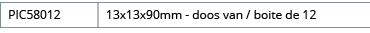 PIC58012,13x13x90mm - doos van   boite de 12