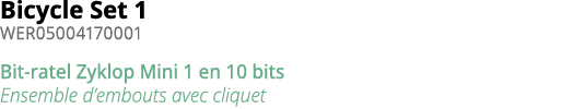 Bicycle Set 1 WER05004170001 Bit-ratel Zyklop Mini 1 en 10 bits Ensemble d embouts avec cliquet