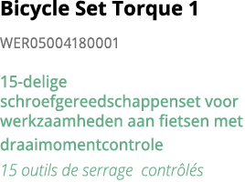 Bicycle Set Torque 1 WER05004180001 15-delige schroefgereedschappenset voor werkzaamheden aan fietsen met draaimoment   
