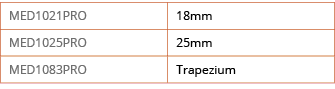 MED1021PRO,18mm,MED1025PRO,25mm,MED1083PRO,Trapezium