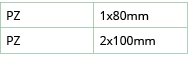 PZ,1x80mm,PZ,2x100mm