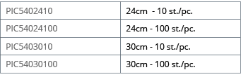 PIC5402410,24cm - 10 st  pc ,PIC54024100,24cm - 100 st  pc ,PIC5403010,30cm - 10 st  pc ,PIC54030100,30cm - 100 st  pc 