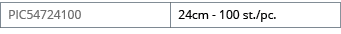 PIC54724100,24cm - 100 st  pc 